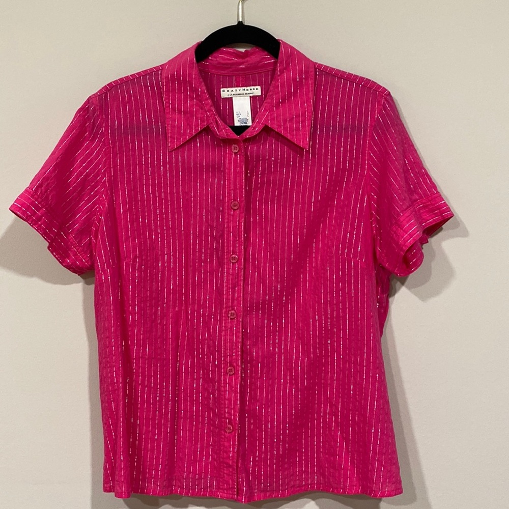 Crazy Horse by Liz Claiborne Company cotton pink blouse